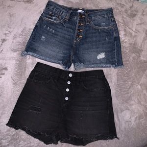 ⚡️2 pair button fly jean shorts